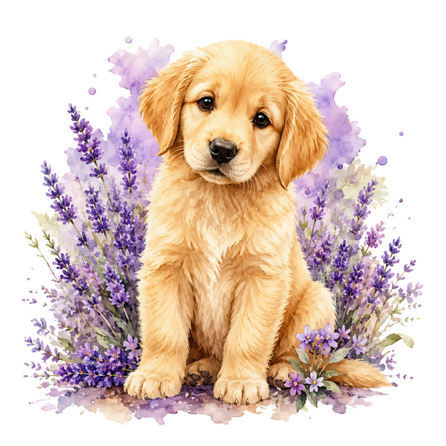 golden retriever puppy quilt square