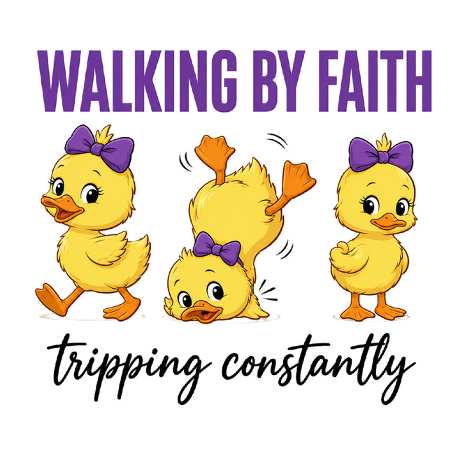 Walking By Faith Tripping Constantly 100% Cotton Fabric Panel Block AN608