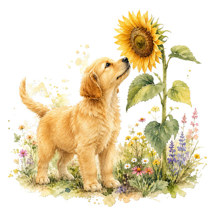 golden retriever puppy quilt block