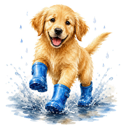 golden retriever puppy quilt block
