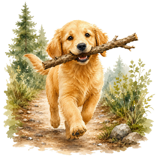 golden retriever puppy quilt block