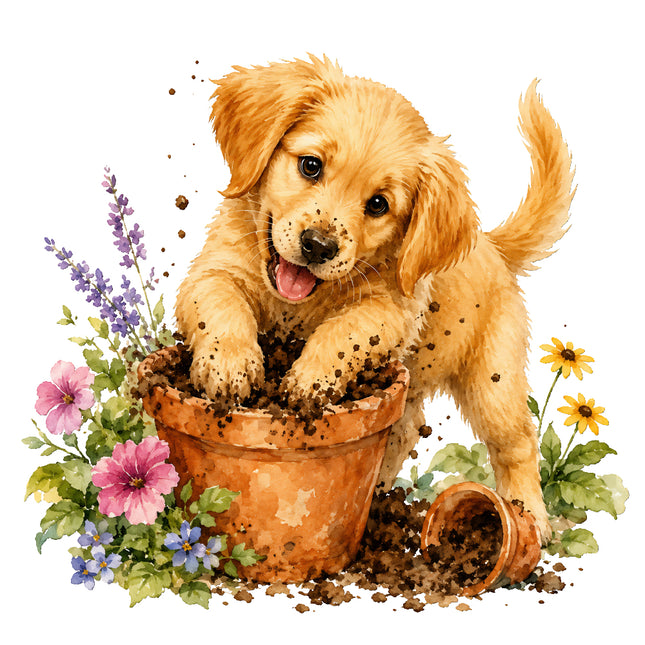 golden retriever puppy quilt block