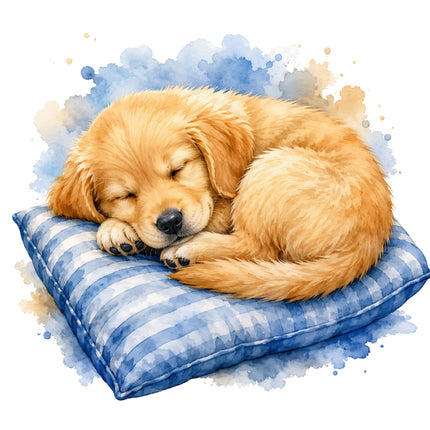 golden retriever puppy fabric panel 