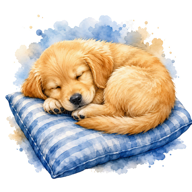 golden retriever puppy fabric panel 