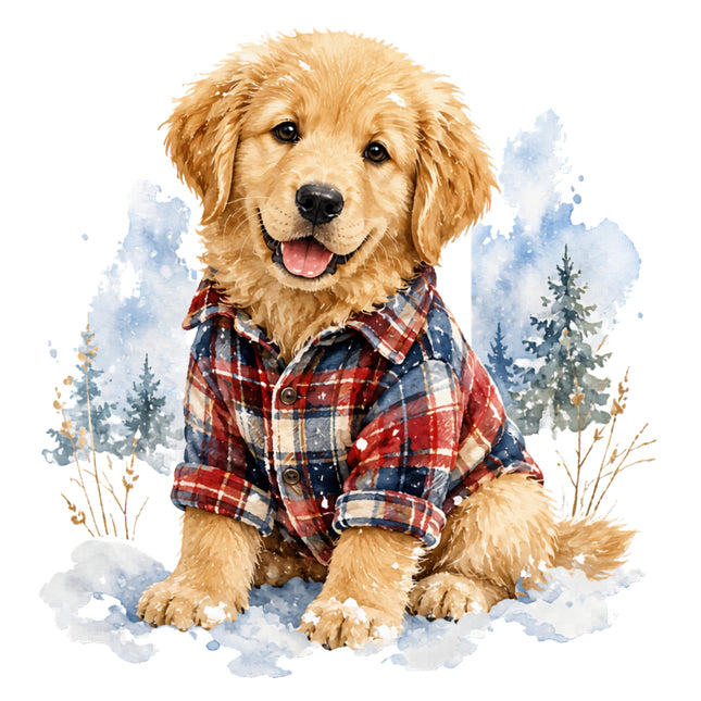 golden retriever puppy fabric panel 