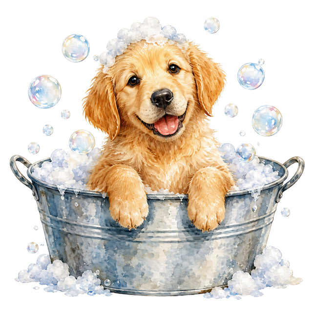 golden retriever puppy fabric panel 