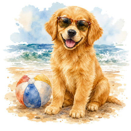golden retriever puppy fabric panel 