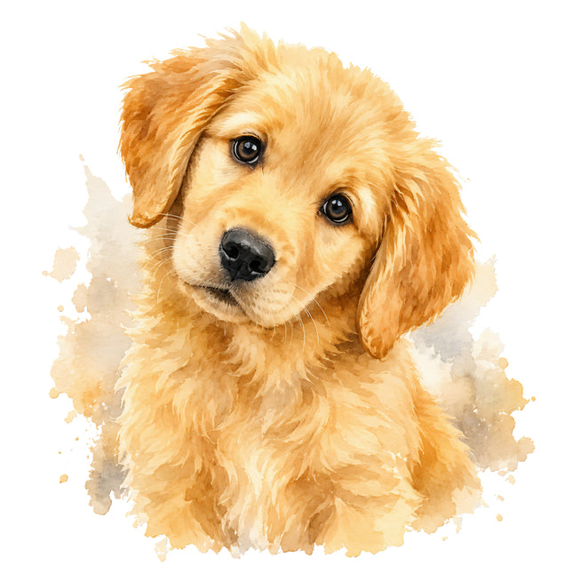golden retriever puppy fabric panel 