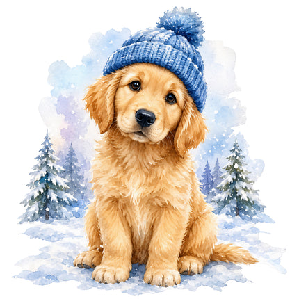 golden retriever puppy fabric panel 