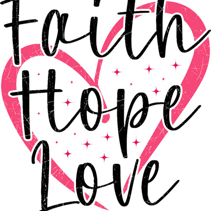 faith hope love fabric panel