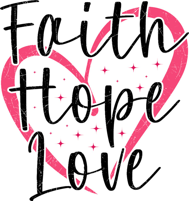 faith hope love fabric panel