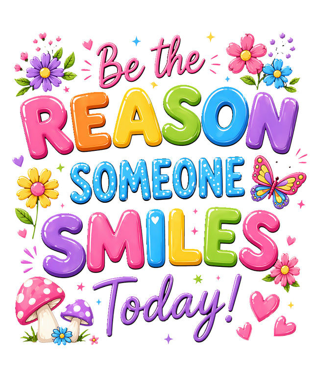 Be the Reason Someone Smiles 100% Cotton Fabric Panel Block AN623