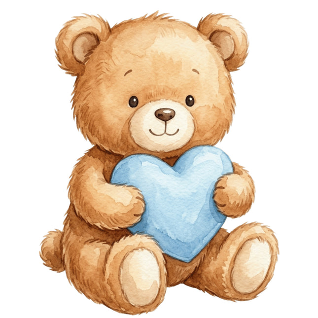 blue teddy bear fabric panel
