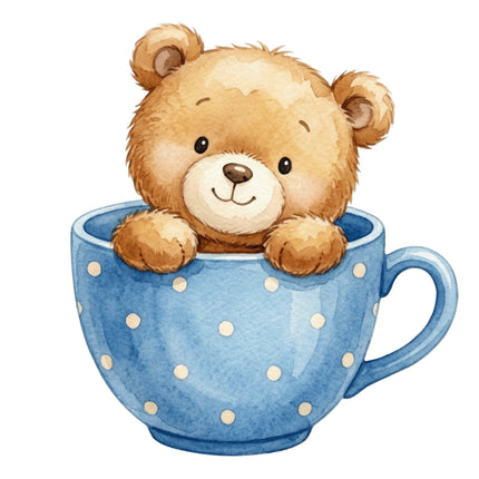 blue teddy bear fabric panel