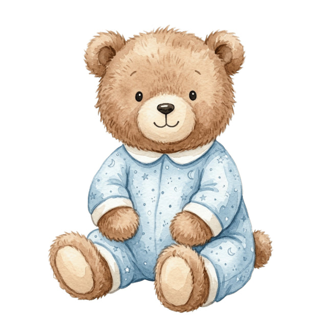 blue teddy bear fabric panel