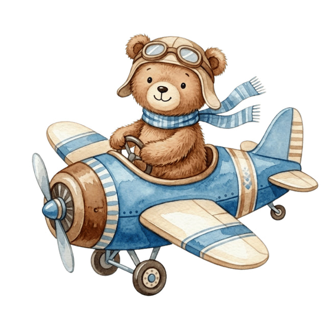 boy teddy bear fabric panel