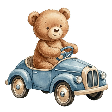 boy teddy bear fabric panel