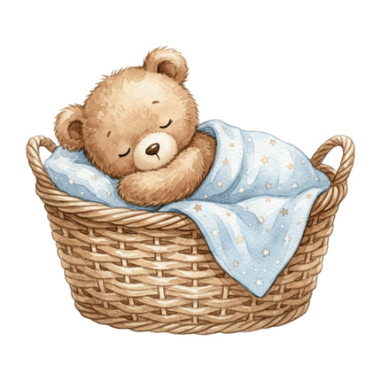 boy teddy bear fabric panel