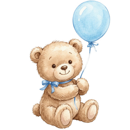 boy teddy bear fabric panel