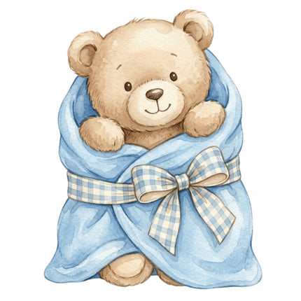 boy teddy bear fabric panel