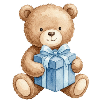 boy teddy bear fabric panel