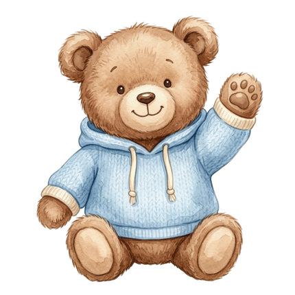 boy teddy bear quilt square