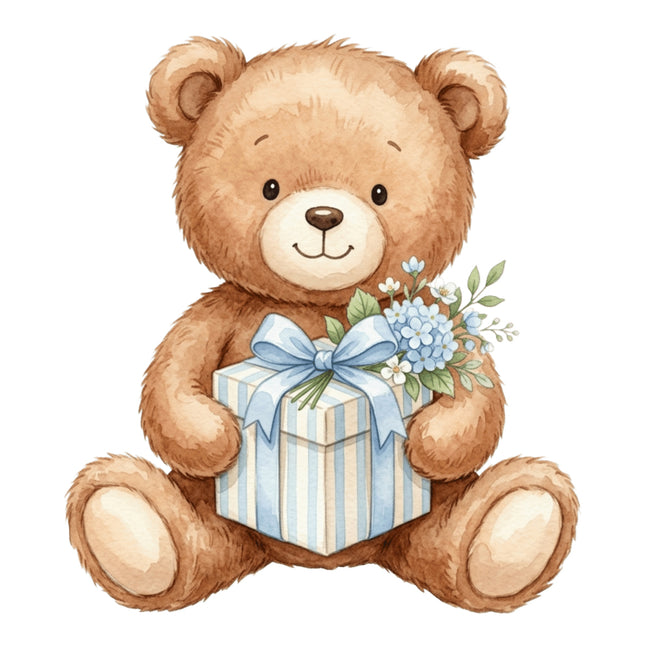 boy teddy bear quilt square