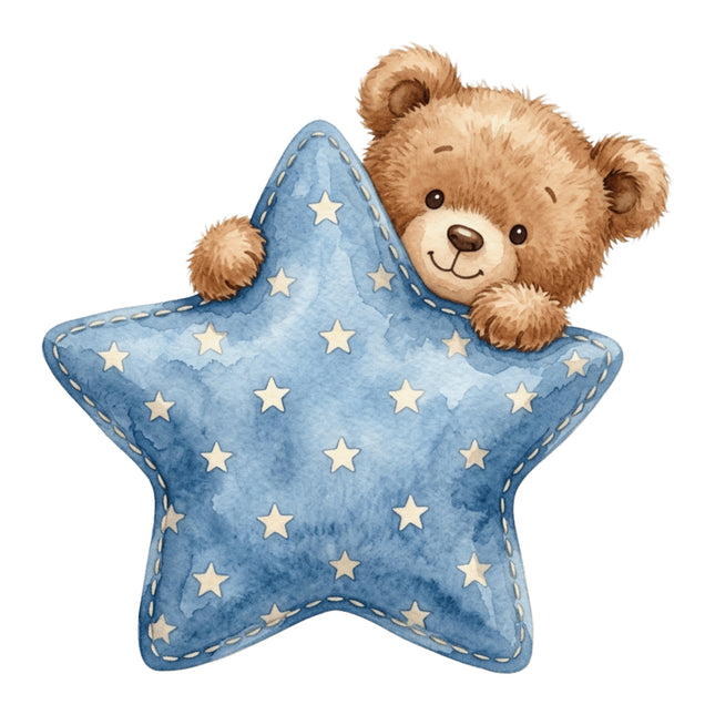 boy teddy bear fabric panel