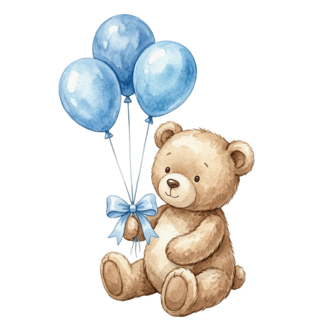 boy teddy bear fabric panel