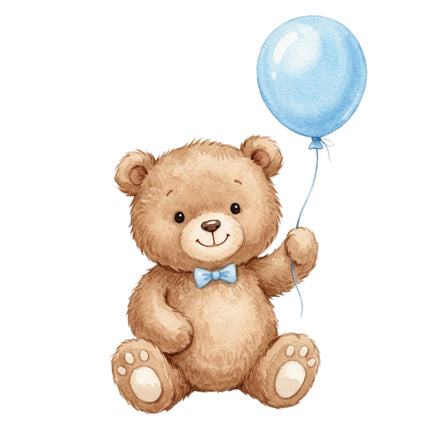 boy teddy bear fabric panel