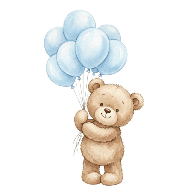 boy teddy bear fabric panel