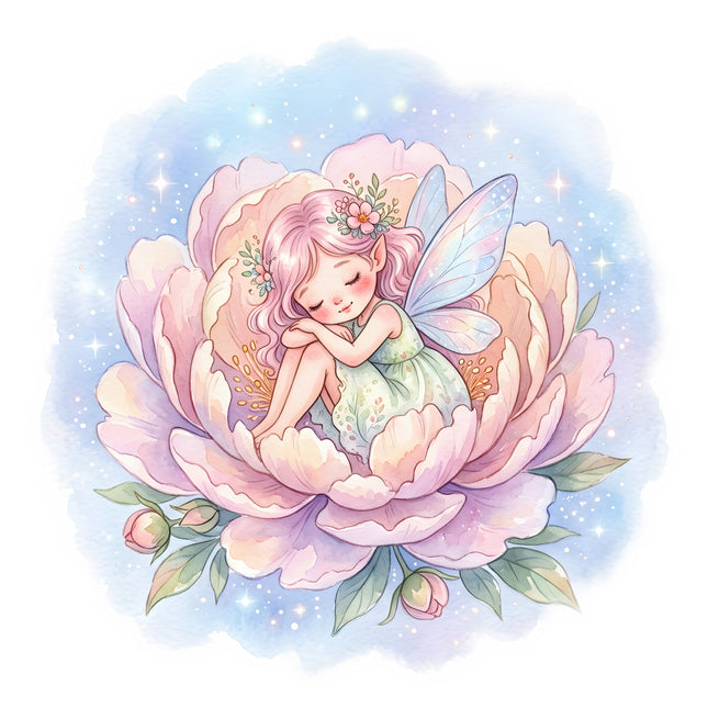 garden fairy cotton fabric panel