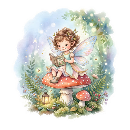 garden fairy fabric panel