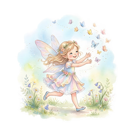 garden fairy fabric panel