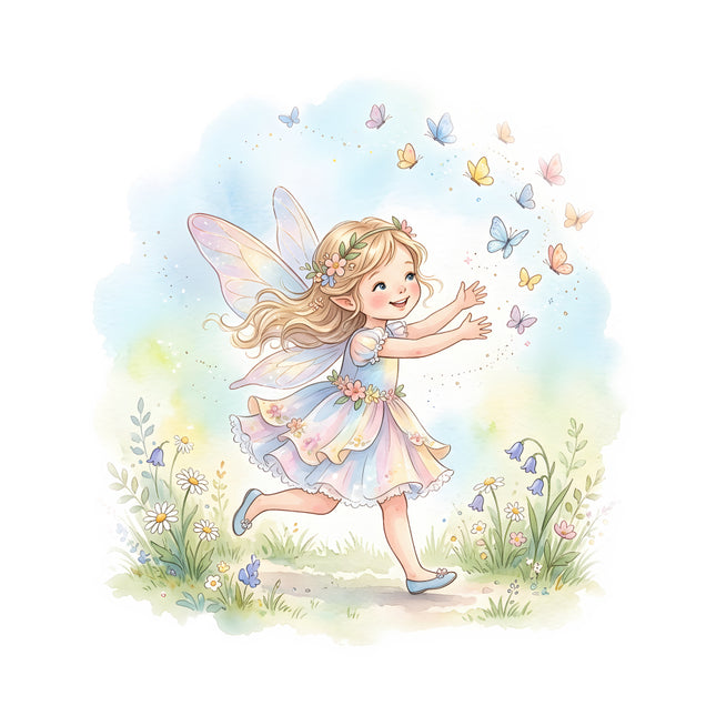 garden fairy fabric panel