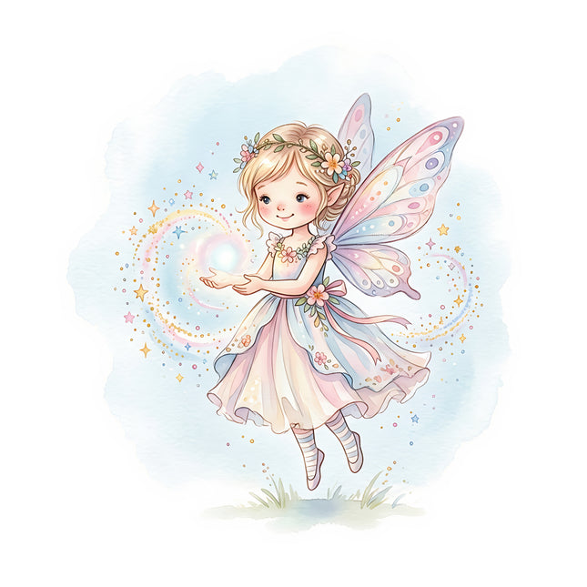 garden fairy fabric panel