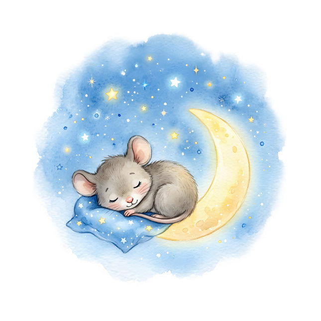 mouse under a starry sky fabric panel