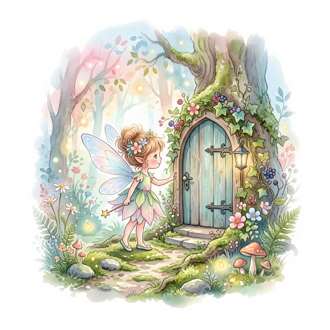 garden fairy fabric panel