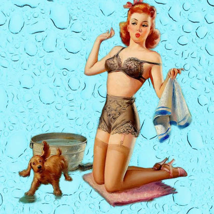 pin up girl fabric panel