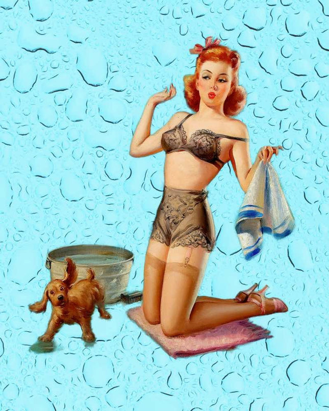 pin up girl fabric panel