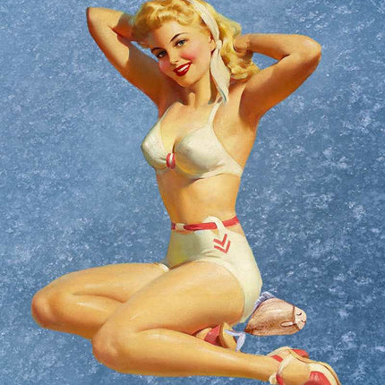 1950s style pin up girl quilt block