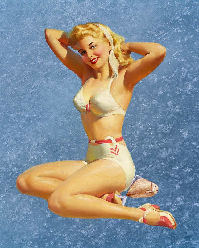 1950s style pin up girl quilt block