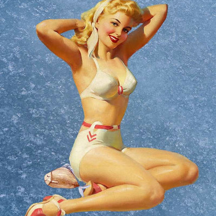 pin up girl fabric panel