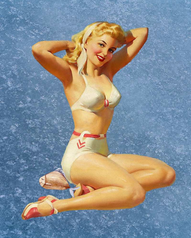 pin up girl fabric panel