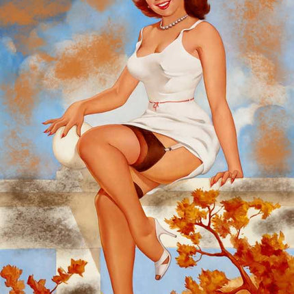 1950s style pin up girl quilt block
