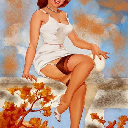 pin up girl fabric panel
