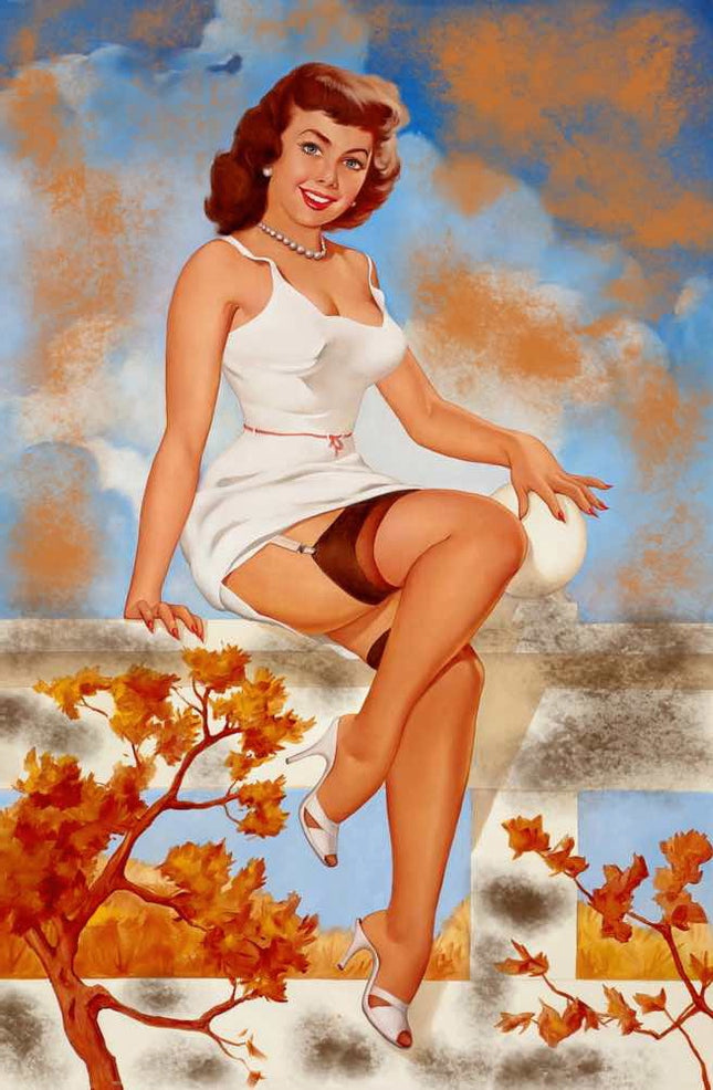 pin up girl fabric panel