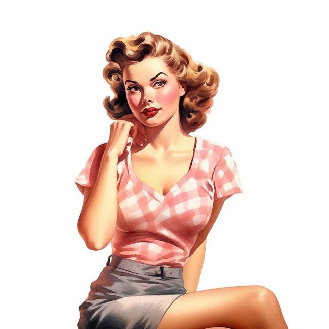 pin up girl fabric panel