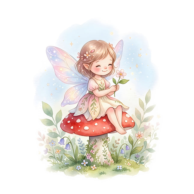 garden fairy fabric panel