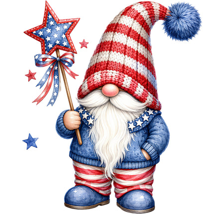 Gnome in patriotic outfit cotton fabric panel